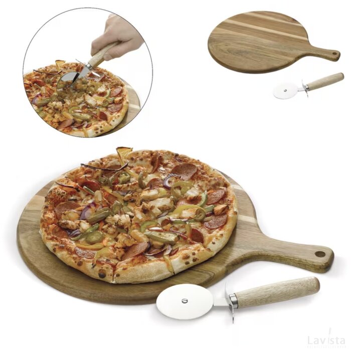 Pizzaplank met snijder hout