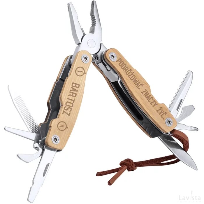 Bamboe multitool met 12 functies Naturel