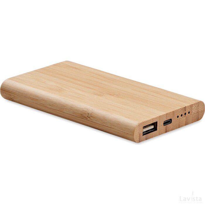 Bamboe powerbank 4000 mah Arenapower c hout