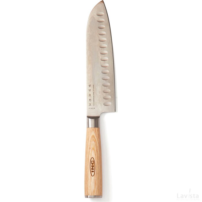 VINGA Hattasan Damascus Santoku mes zilver