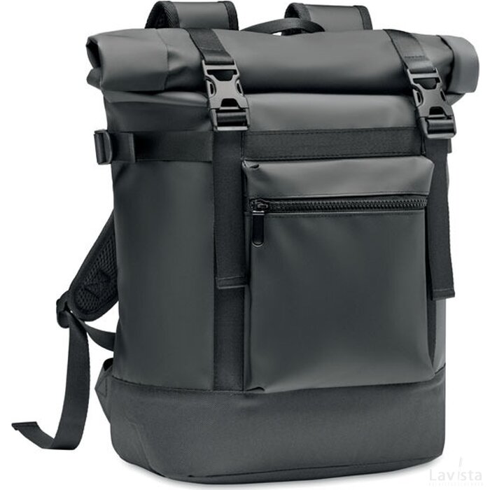 Rolltop rugzak 50c zeildoek Jaya bag zwart