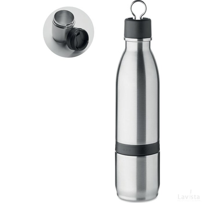 2-in1 dubbelwandige fles 500ml Atera mat zilver