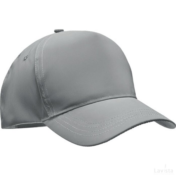 Reflecterende baseballcap met 5 Rays mat zilver