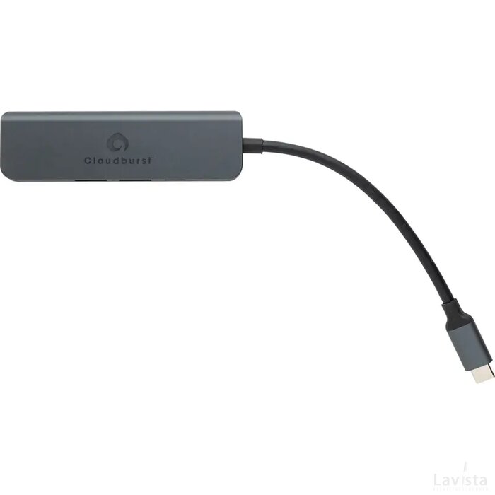 Terra RCS gerecycled aluminium hub met HDMI input grijs