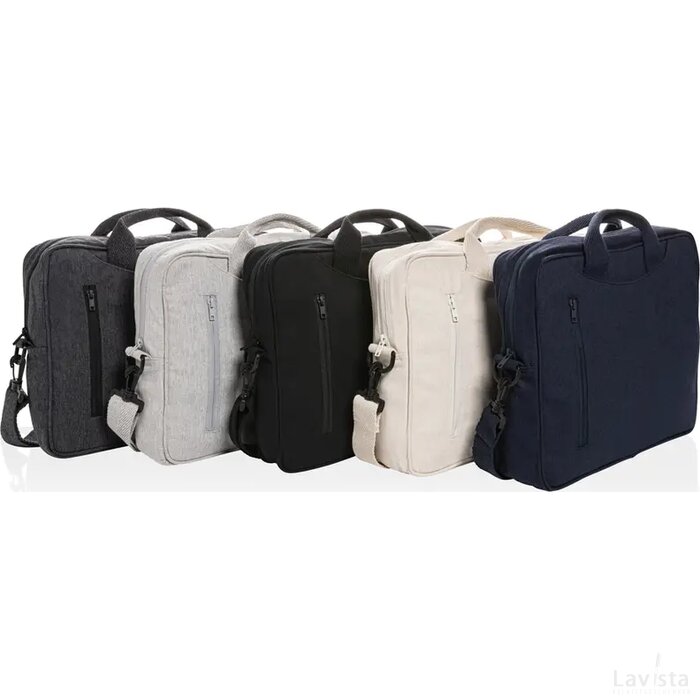 Laluka AWARE™ gerecyclede katoenen 15,4 inch laptoptas grijs