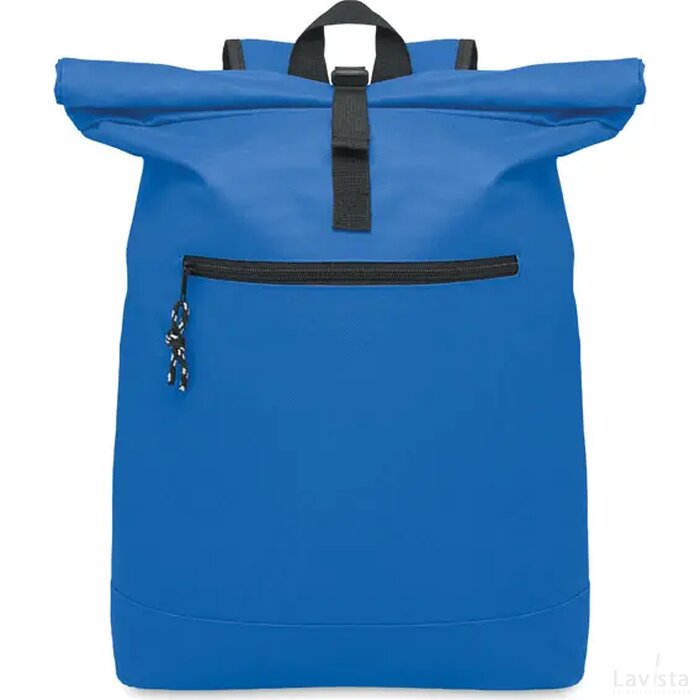 600d polyester rolltop rugzak Irea royal blauw