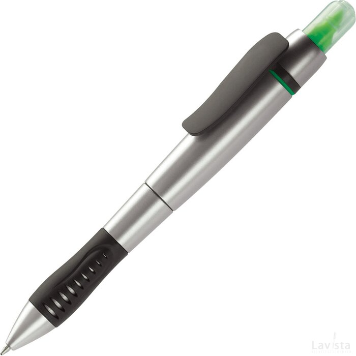 Balpen 2-in-1 hardcolour zilver / groen